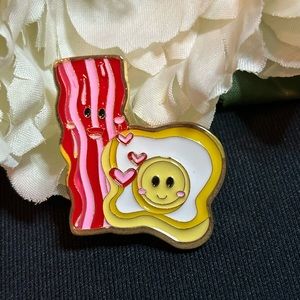 Vintage Bacon & Egg Best Friends Pin